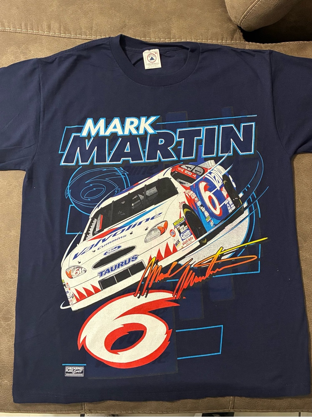 Vintage Mark Martin Valvoline Racing Shirt Men M Nascar Ford Double Side Y2K